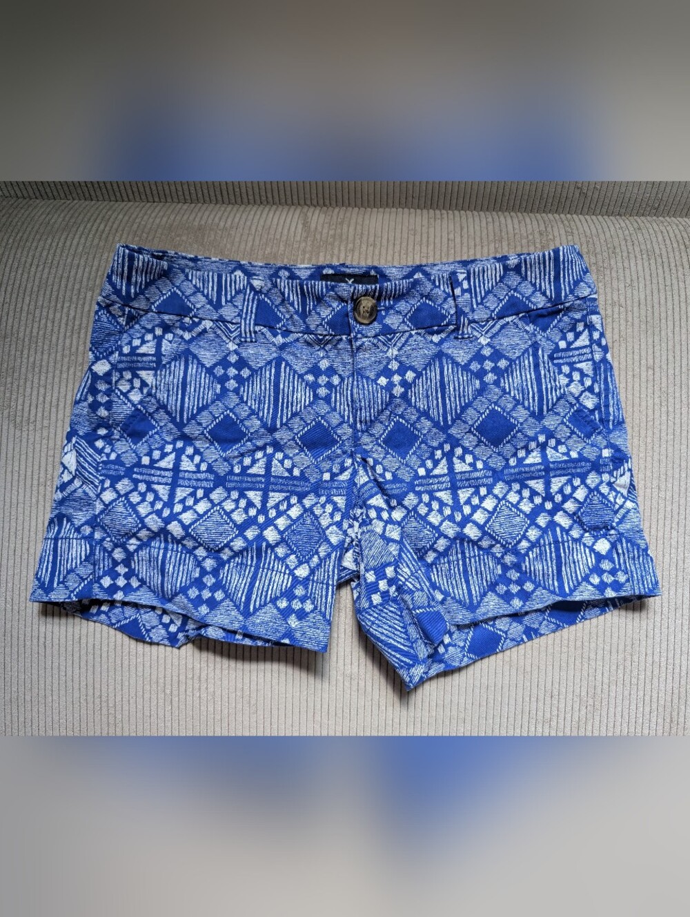 American Eagle Outfitters Blue and White Stretch Waistband Shorts